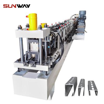 China Hotels C Channel 41*41mm 41*21mm Solar Panel Support Structure Roll Forming Machine for sale