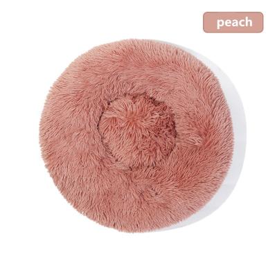 China Breathable Luxury Round Dog Beds High Quality Round Beds Long Wool Puppy Kennel Kitten Washable Cushion for sale