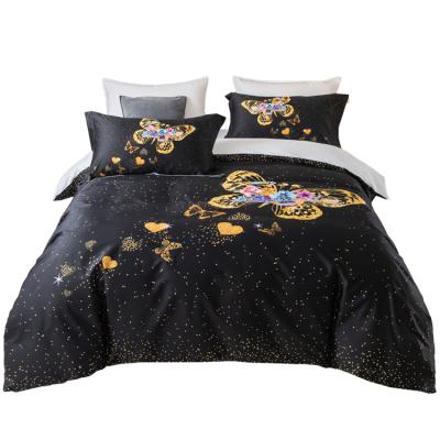 China Luxury Nondisposable 100% Digital Printing 3d Cotton Bedding Set Bed Sheets Satin Duvet Cover Set for sale