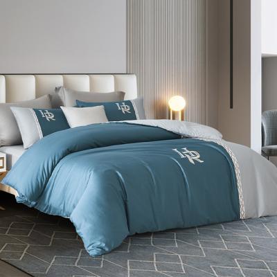 China OEM and ODM Nondisposable Brand Name 100% Cotton Color Sheets Duvet Cover and Pillowcases Luxury Bedding Set for sale