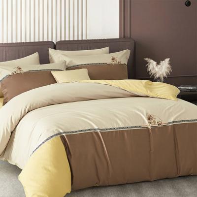 China Nondisposable Wholesale Cheap Luxury 100% Designer Cotton Duvet Cover Flat Layer Sheet Bedding Set for sale