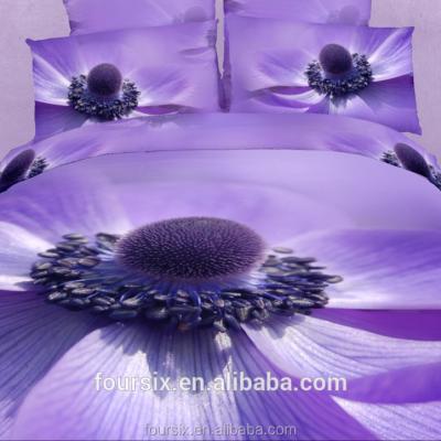 China Nondisposable Luxury 3D Printed Floral Cotton Sheets Bedding Set for sale