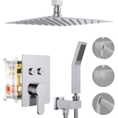 China Without Slide Bar Factory Supply Rainfall Shower Faucet Set Ceramic Pressure Balance Cartridge Shower Faucet Set for sale