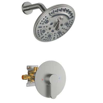 China Without Sliding Bar New Products Shower Faucet Set System Brushed Nickel Shower Enclosure Faucet Set for sale