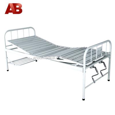 China Hospital Bed 2 Cranks Tube Steel Frame Medical Hospital Bed for sale