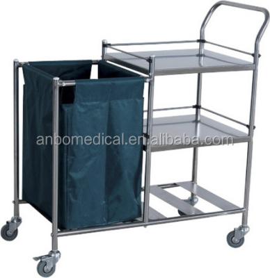 China Sustainable Medical Waste Bin Garbage Dressing Trolley With Nylon Bag for sale