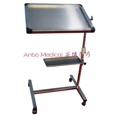 China Hospital Trolley Mayo Table with Two Trays for sale