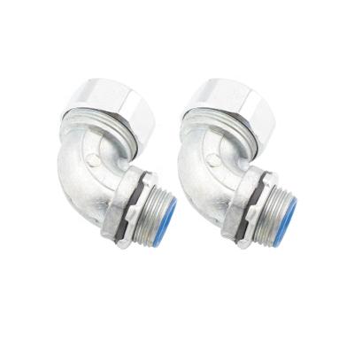 China Pipe Lines Connect 90 Elbow Zinc Fittings For Metal Conduits Elbow Pipe Connector Used With Metal Pipe for sale