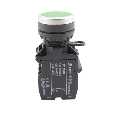 China TAYEE 22mm Lock Button Switch Momentary Push Button Switch For Protection Grade IP65 LA42P for sale