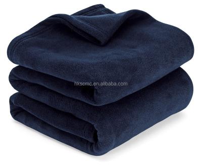 China Compressed Super Soft Navy King Longevity 100% Polyester Polar Fleece Blanket Double Sided for sale