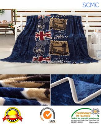 China Anti-pilling Creatively Printed 100% Specialized Thick Polyester Mink Fleece Bed Blanket for sale