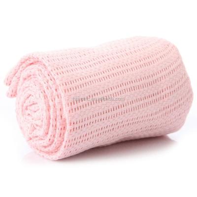 China Baby Blanket China Supplier Comfort Warmth100% Cotton Anti-pilling Thermal Pink for sale