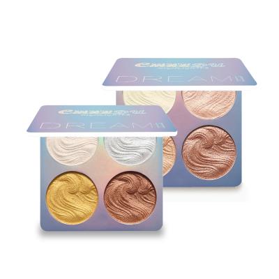 China Waterproof Free Samples Of High Quality Cosmetics Highlighting And Repairing 4 Color Highlighting And Blushing Pan Wholesale for sale