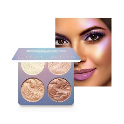 China Waterproof own brand CmaaDu new blush highlighter enhances contour and contour powder 4 colors highlight disc for sale