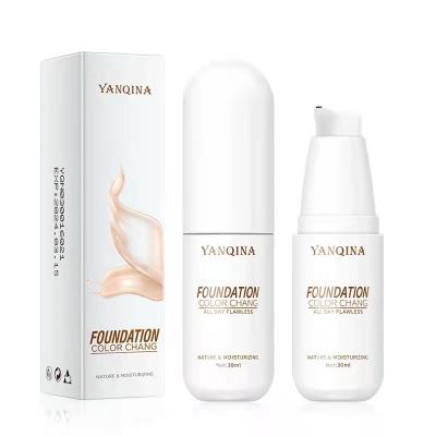 China Hot Moisturizer YANQINA Change Foundation Foundation Moisturize Brighten Not Easy To Take Off Makeup Color Changing Liquid Foundation for sale