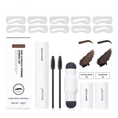 China Fashionable Waterproof Double Sided Eyebrow Powder Set Vegan Waterproof Eyebrow Powder With Eyebrow Brush for sale