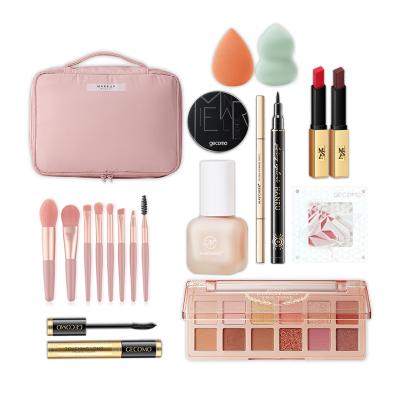 China Wholesale Premium Free Brand Facial Makeup Set Beginner Cases Set With Makeup Cosmetics And Tools Cosmetic Bag for sale