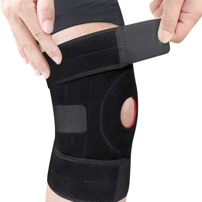 China Adjustable Elasticity Breathable Hot Selling Fashion Sports Neoprene Knee Brace Pad With Support for sale