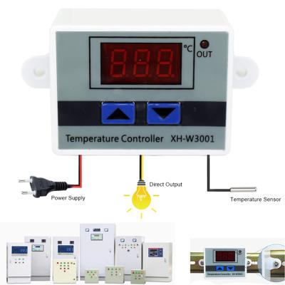 China Widely 10A 12V 24V 220VAC Digital LED Temperature Controller XH-W3001 for Incubator Switch Thermostat NTC Cooling Heating Sensor for sale