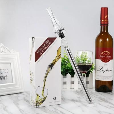 China Viable Refrigerator Stickers Stainless Steel Bar Wine Cooler Bottle Cooling Rod Stick Reusable Bottle Wine Chiller for sale