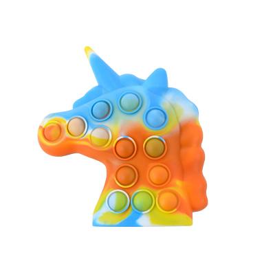 China Children's Toys Amazon Unicorn 3D Shape Silicone Pushing Noise Ball Funny New Toys Wiggle Toys With Led Light for sale