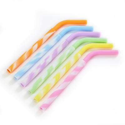 China Wholesale Viable Silicone Collapsible Telescopic Straw Reusable Soft Drink Straw for sale