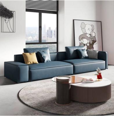 China Latest Modern Style Simple Design Pure Leather L Shape Sofa Set Living Room Furniture I Shape Sofas for sale