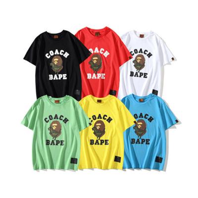 China new designer Women Tshirt Anti-wrinkle Cotton printing Bape shark T-shirt with high quality for sale