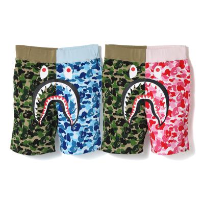 China Bape Shark Breathable Shorts For Men And Women With Camouflage Casual Stitching Shorts for sale