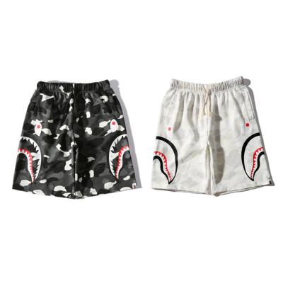 China 2021 Newest Bape Beach Length Breathable Casual Shorts Unisex Medium Bright Spots Couples Shark Shorts for sale