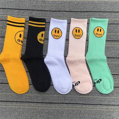 China Professional Unisex Casual Student QUICK DRY Sport Socks Cotton Drew Smiley Face Street Fashion Style Socks for sale