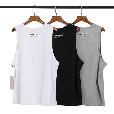 China 2021 Anti-wrinkle BASES letter neck sleeveless round sleeveless T-shirt two-line reflective couples Vest for sale