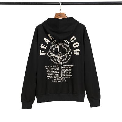 China Men's and Women's Casual Loose Hoodie CIA Bases Anti-Wrinkle Hoodies Jesus Cross Print Warm Round Neck Long Sleeve for sale