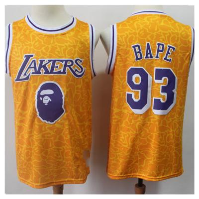 China 2021 new fashion tank top Bape version embroidery basketball tank top antibacterial shorts for sale