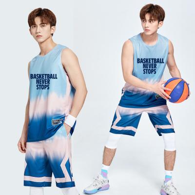 China Adults Breathable Baketball Tank Top Sets Breathable Quick Dry Men Plus Size Cheap Basketball Shirts Basketball Uniform for sale