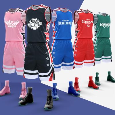 China Custom Breathable Basketball Tank Top Men Basketball Uniform Sets Throwback Professional Tank Top Quick Dry Breathable Basketball Shirt for sale