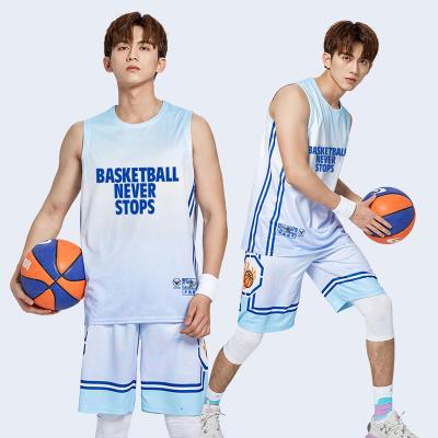 China Custom Made Breathable Mens Basketball Uniform Sets Professional Quick Dry Breathable Basketball Shirts Cheap Throwback Basketball Tank Top for sale