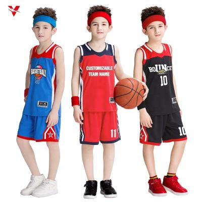 China Custom Breathable Kid Breathable Jersey Basketball Kids Primary School Uniform Training Clothes Set Basketball Shirt For Boys for sale