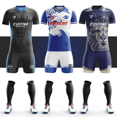 China Custom Camisetas De Futbol Breathable Soccer Jerseys Uniforms Soccer Wear Sublimation Soccer Jerseys Sets Personal Design With LOGO for sale