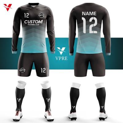 China Custom Hot Selling Sublimation Adults Football Goalkeeper Jersey Cheap Mens Long Sleeve Breathable Soccer Uniform Club Training Football Wear for sale