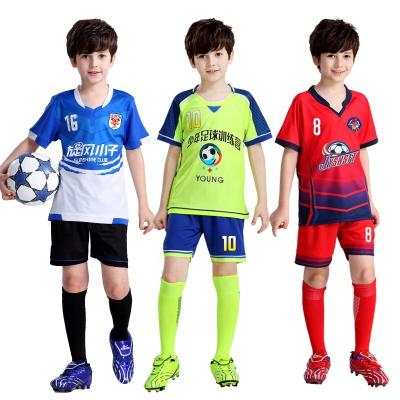 China Breathable Kids Soccer Jersey Personalized Custom Boys Soccer Jersey Set Quick Dry Soccer Uniform Breathable Soccer Uniform For Kids for sale