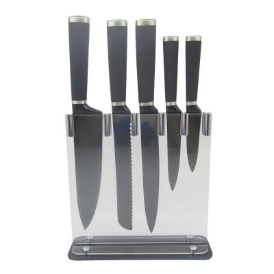 China Sustainable Non-Stick Kitchen Knife Set, Stainless Steel Hollow Handle With TPR Coating for sale