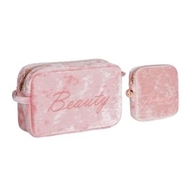 China Professional ISO Sedex FAMA Velvet Pouch Competitive Price BSCI Beauty Makeup Bag Custom Luxury Travel Zipper Closure Cosmetic Bag for sale