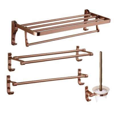 China Bolt Inserting Type Glass Shelf Wall Mounted Brass Hardware Storage Double Bathroom Accessory For Bath Fitting for sale