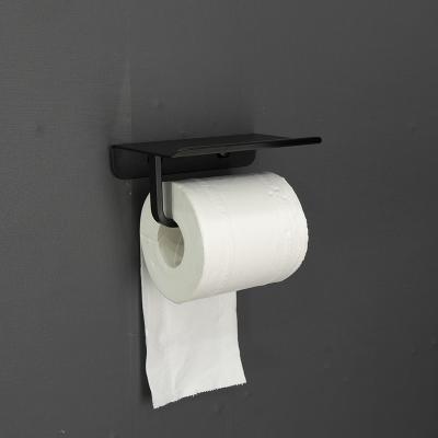 China Modern Bathroom Wall Mount With Smoking Tray Twin Toilet Paper Tissue Holder With Shelf for sale