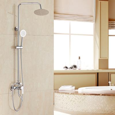 China With Slide Bar High Quality Chrome Rainfall Shower Faucet Hand Shower Wall Mounted Set for sale