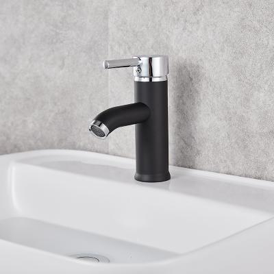 China Black Metered Lavatory Faucets Faucets For Bathroom Single Hole Water Mixer Tap Bathroom Basin Faucet for sale