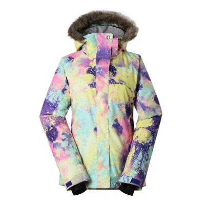 China -30 Degree Fashion Waterproof Windproof Colorful Female Ski Jackets Clothes for sale