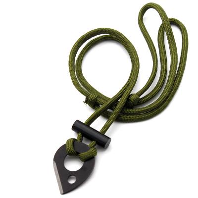 China With Drilled 2 Hole Survival Ferrocerium Ferro Rod Firestarter EDC Paracord Collar Whistle for sale