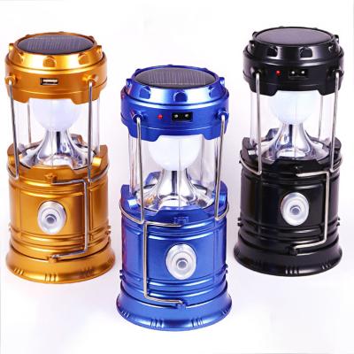 China Waterproof To Protect 2021 New Outdoor Emergency Portable Solar Camping Lamp USB Output Solar LED Tent Lantern for sale